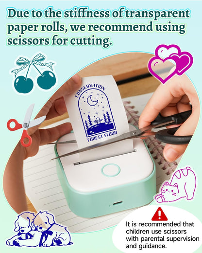 Phomemo T02 Mini Sticker Printer, Thermal Print Pods, Green