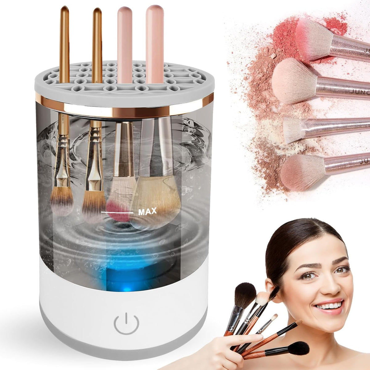Electric Makeup Brush Cleaner and Dryer, Automatic Brush Washing Machine