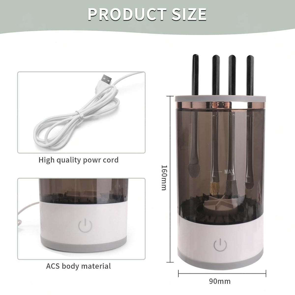Electric Makeup Brush Cleaner and Dryer, Automatic Brush Washing Machine