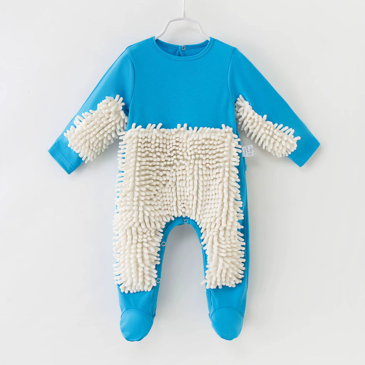 2025 Baby Clothes Boys Girls Cleaning Mop Romper Baby Mop Clothes Long Sleeve Crawling Clothes Jumpsuit Cotton Infant Mop Suit