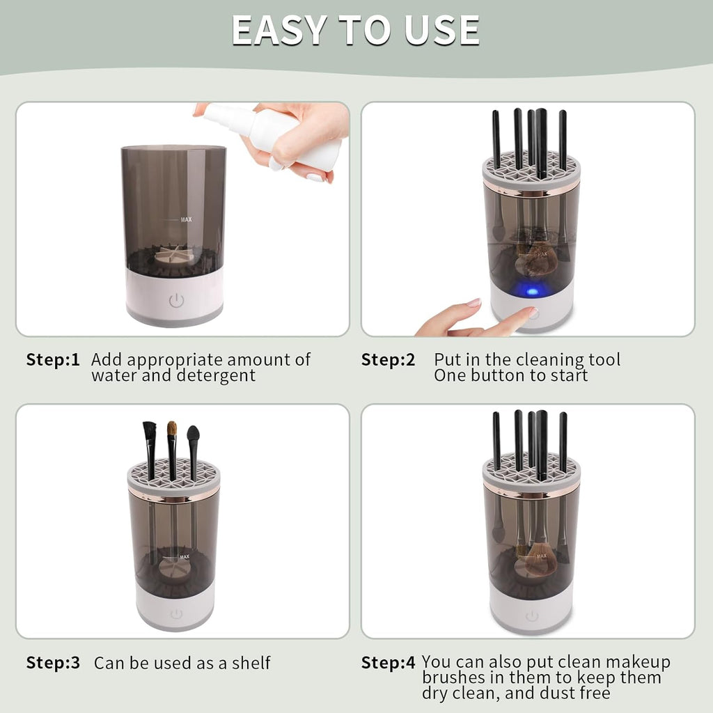 Electric Makeup Brush Cleaner and Dryer, Automatic Brush Washing Machine