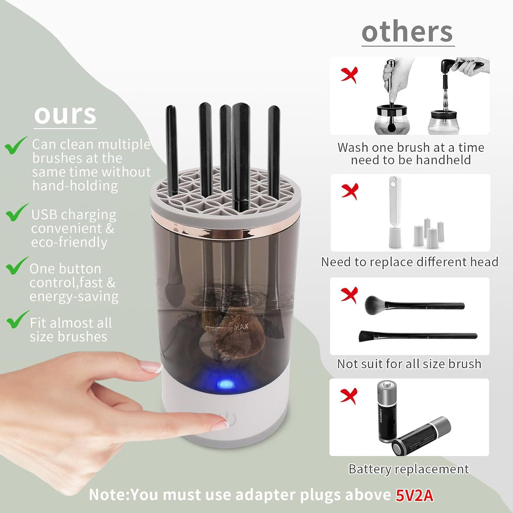 Electric Makeup Brush Cleaner and Dryer, Automatic Brush Washing Machine