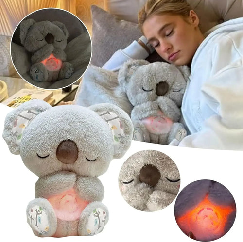 *Cuddly Koala Plush Sleep Aid with Soft Glow Night Light Calming Music and Simulated Breathing Comforting Bedtime Comfort Toys