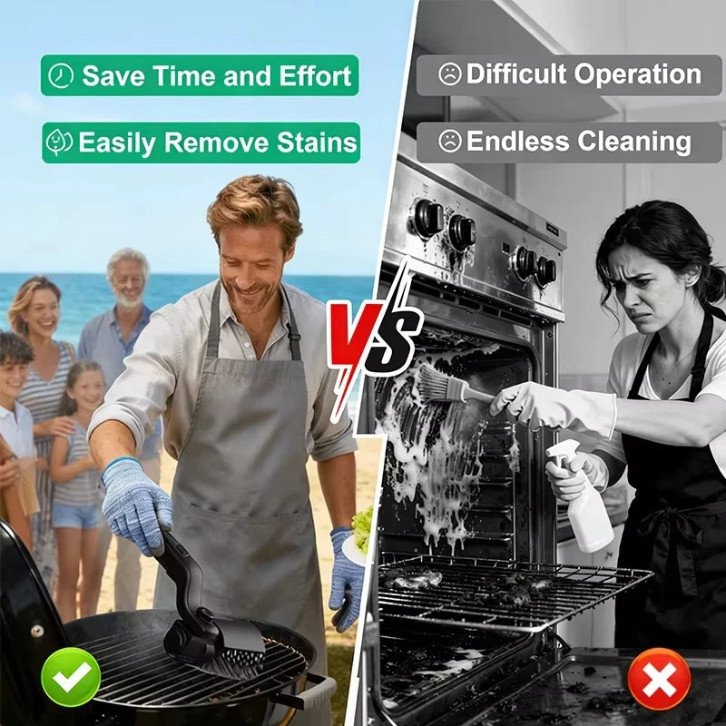 Electric BBQ Cleaner Brush Wireless Stainless Steel Rotary Grill Brush for Outdoor Grill Steam BBQ Cleaning Brush Accessoires