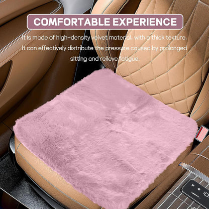 2PCS Car Seat Cushion, Fluffy Sheepskin Seat Covers, Light Pink