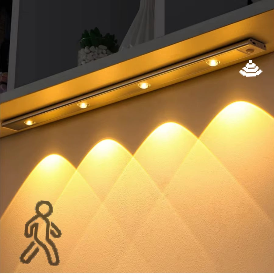 LED Cabinet Night Light Motion Sensor Wireless Ultra Thin under Cabinet Lamp for Kitchen Bedroom Wardrobe Indoor Lighting