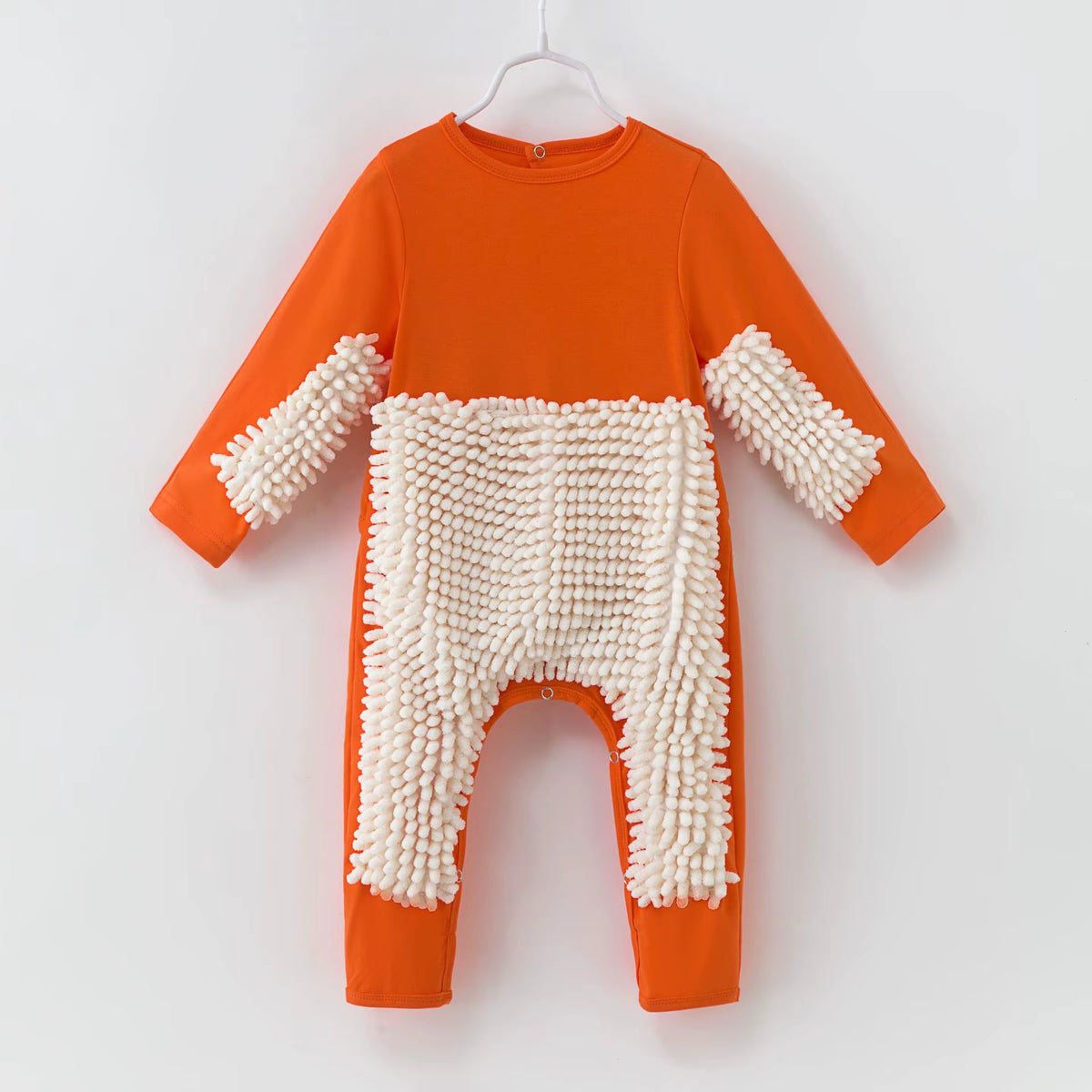 2025 Baby Clothes Boys Girls Cleaning Mop Romper Baby Mop Clothes Long Sleeve Crawling Clothes Jumpsuit Cotton Infant Mop Suit