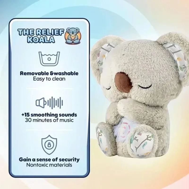 *Cuddly Koala Plush Sleep Aid with Soft Glow Night Light Calming Music and Simulated Breathing Comforting Bedtime Comfort Toys