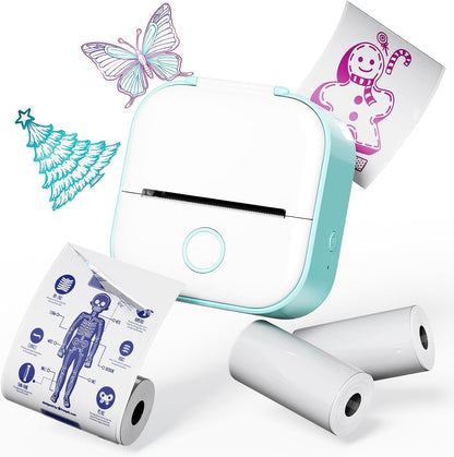 Phomemo T02 Mini Sticker Printer, Thermal Print Pods, Green
