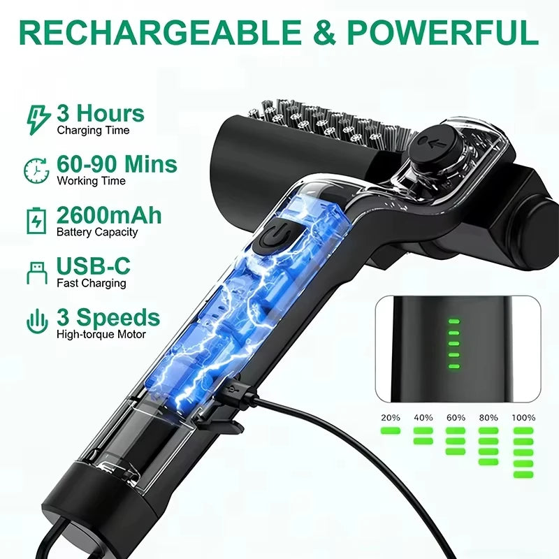 Electric BBQ Cleaner Brush Wireless Stainless Steel Rotary Grill Brush for Outdoor Grill Steam BBQ Cleaning Brush Accessoires