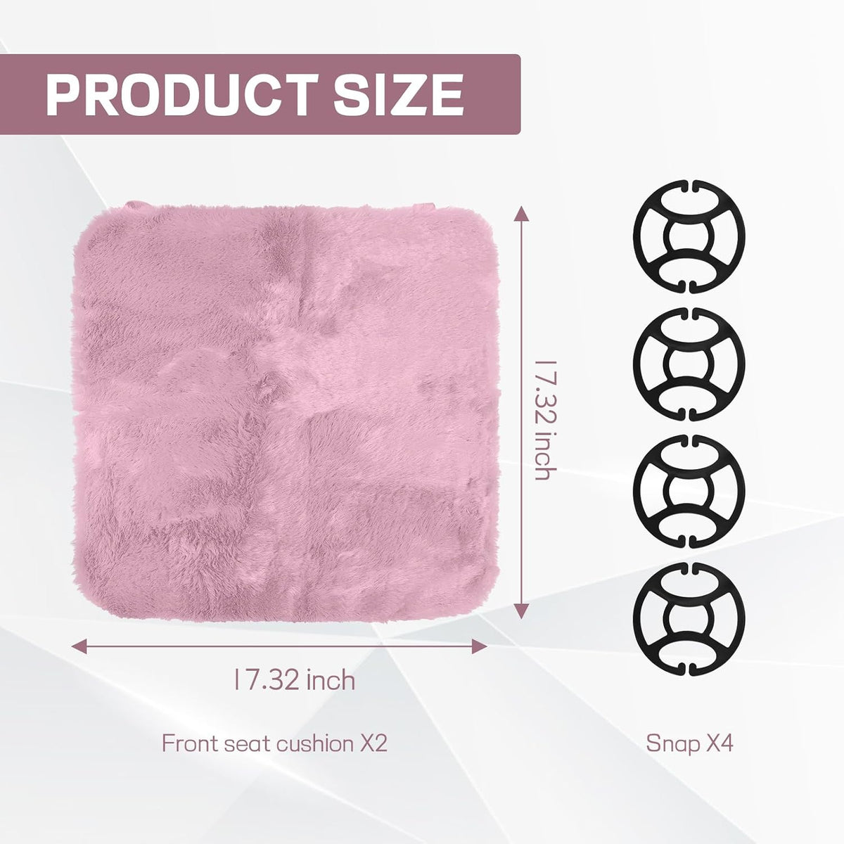 2PCS Car Seat Cushion, Fluffy Sheepskin Seat Covers, Light Pink